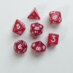 Mini Pearl Polydice Set of 7 - Red